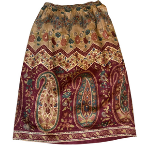 Vintage Ferrara of Milan Paisley Skirt Union Made USA Vintage 12- Modern Small